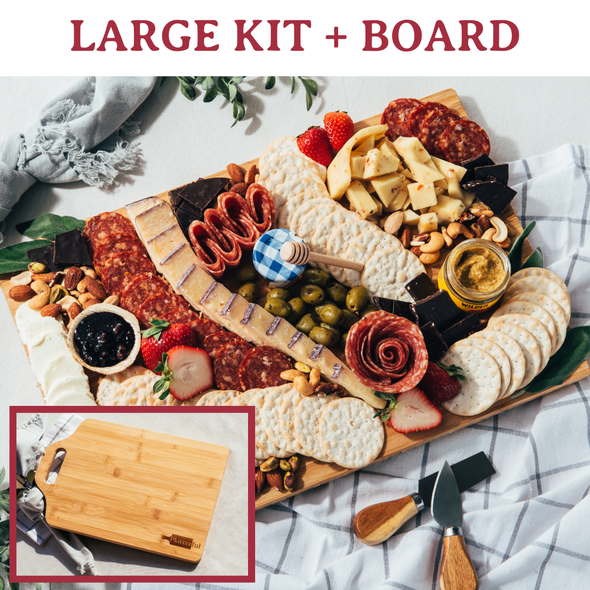 Charcuterie Kit + Handcrafted Wooden Board Bundles