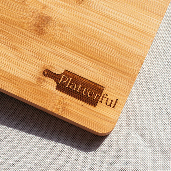 Platterful Handcrafted Wooden Bamboo Charcuterie Board (10x15")