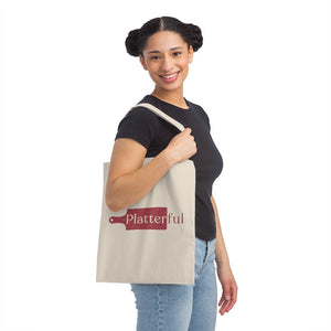 A woman carrying the Customizable White Tote Bag