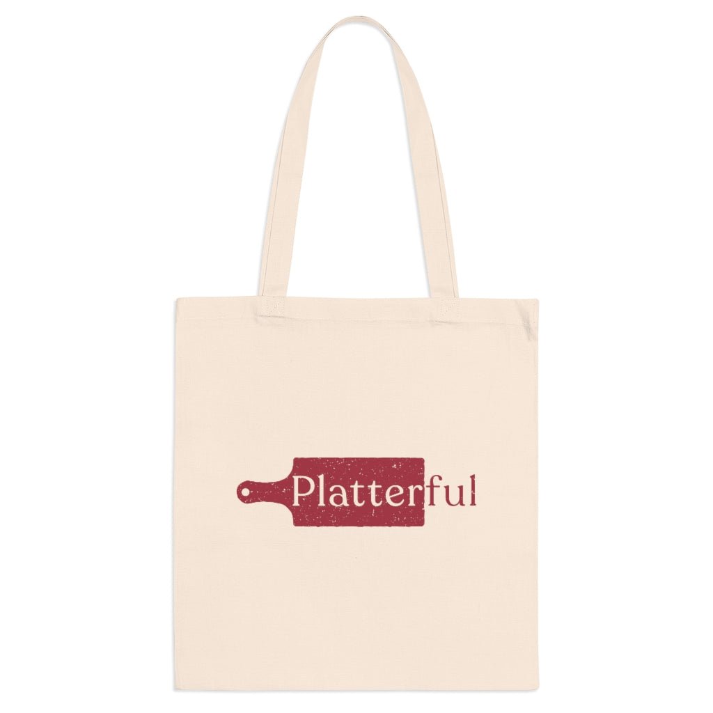 100% cotton Platterful-branded White Tote Bag