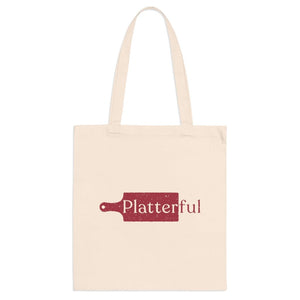 100% cotton Platterful-branded White Tote Bag
