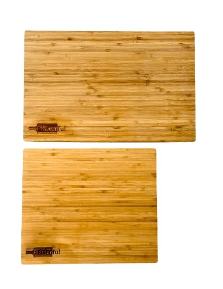 Handcrafted Wooden Boards with Platterful logo on the bottom left corner