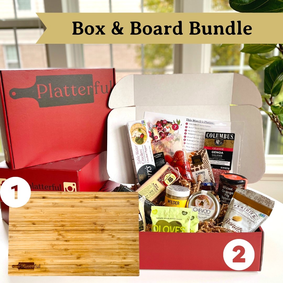 Platterful Charcuterie box & Board Bundle.