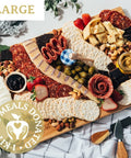 Large Platterful Charcuterie Kit - Cheese, meat, crackers, spreadables, olives, nuts and chocolates. Everything you need to create the best charcuterie board. Estimated serving size: feeds 6-8 as a small appetizer or 2-4 as a meal