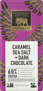 Endangered Species Chocolate Bar Caramel, Sea Salt + 60% Dark Chocolate
