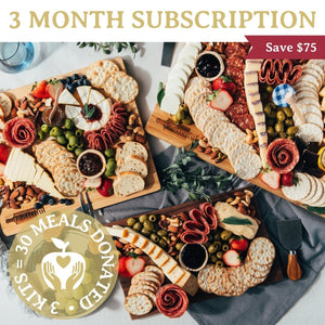 Cheese, meat, crackers, spreadables, olives, nuts and chocolates. Everything you need to create the best charcuterie board that is sure to leave your friends and family drooling!