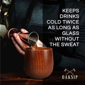 Oaksip Wooden Wine & Bourbon Glass (2 pack)