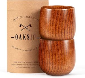 Oaksip Wooden Wine & Bourbon Glass (2 pack) – Platterful