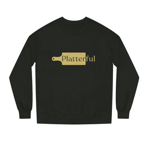 Black Crew Neck Sweatshirt with Golden Platterful logo in the middle