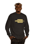 Black Crew Neck Sweatshirt with Golden Platterful logo in the middle