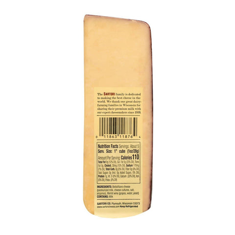 Sartori Merlot Bellavitano Cheese Wedge Nutrition Facts